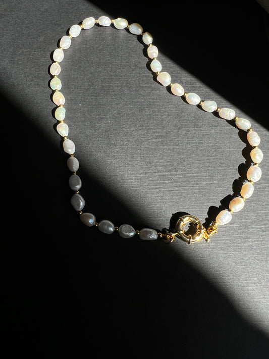 Opalescent Freshwater Baroque Pearl Necklace