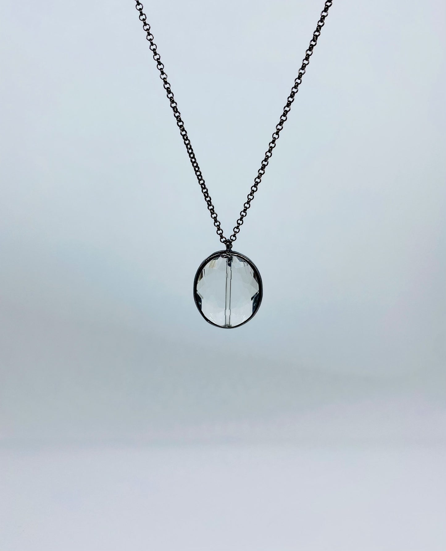 Oval Crystal Soldered Necklace