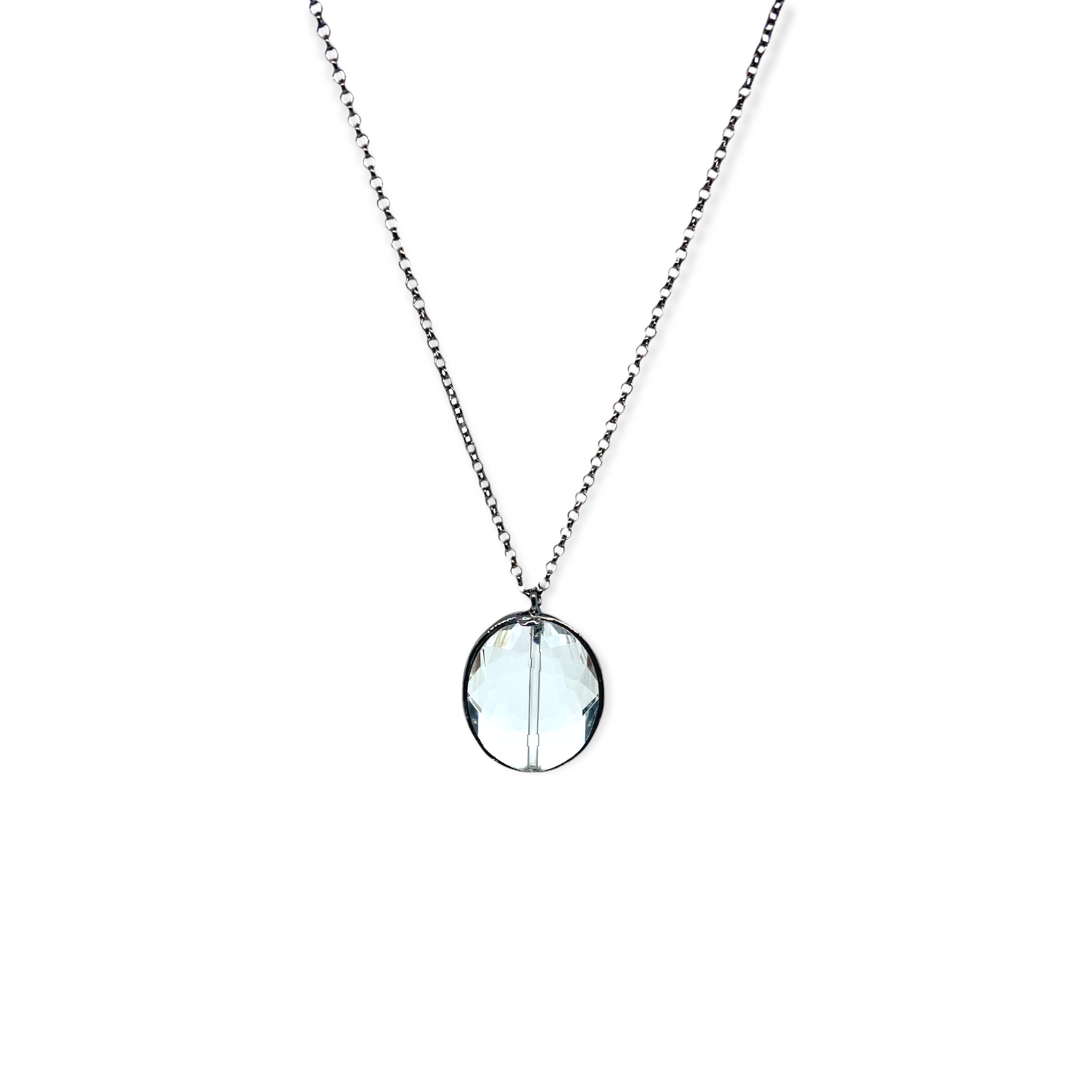 Oval Crystal Soldered Necklace